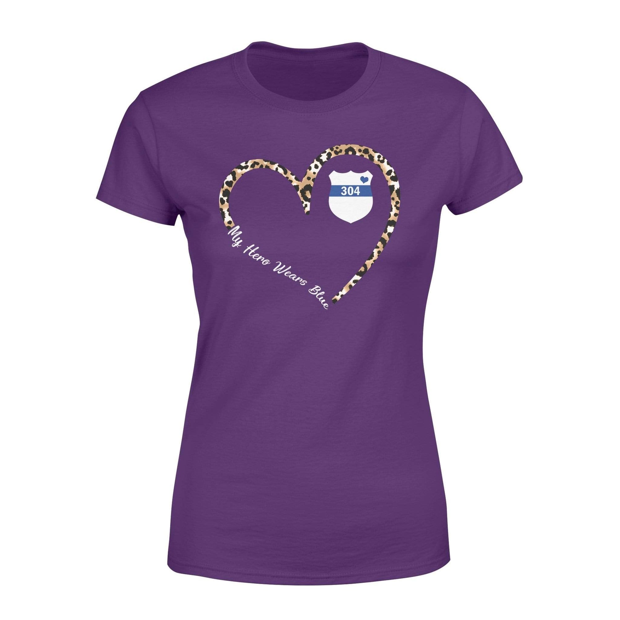 Apparel XS / Purple Personalized Shirt - TBL - Heart 3-4 Leopard - Standard Women’s T-shirt - DSAPP