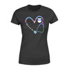 Apparel XS / Black Personalized Shirt - TBL - Heart 3-4 Nurse Rainbow Swirl Shirt - Standard Women's T-shirt - DSAPP