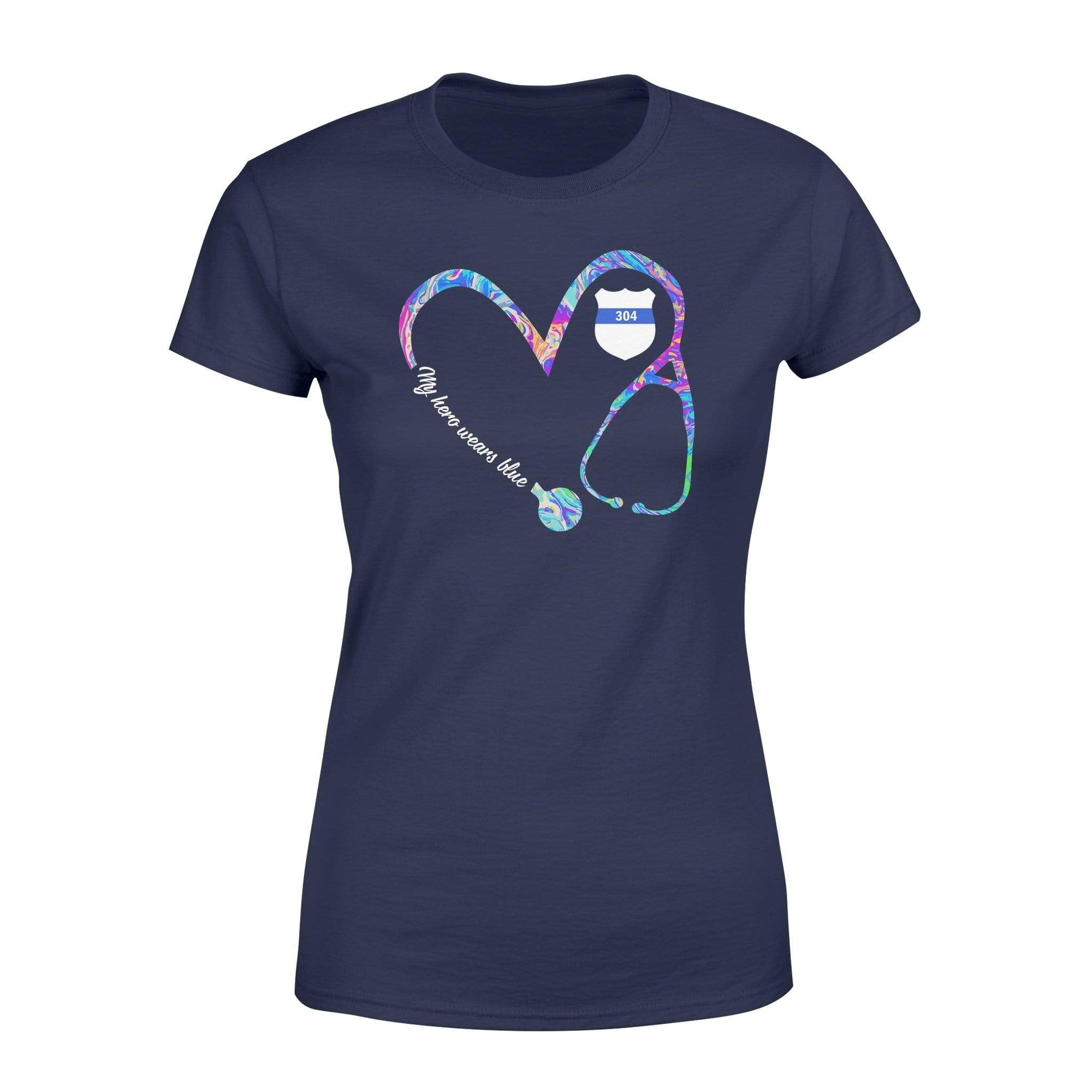Apparel XS / Navy Personalized Shirt - TBL - Heart 3-4 Nurse Rainbow Swirl Shirt - Standard Women's T-shirt - DSAPP
