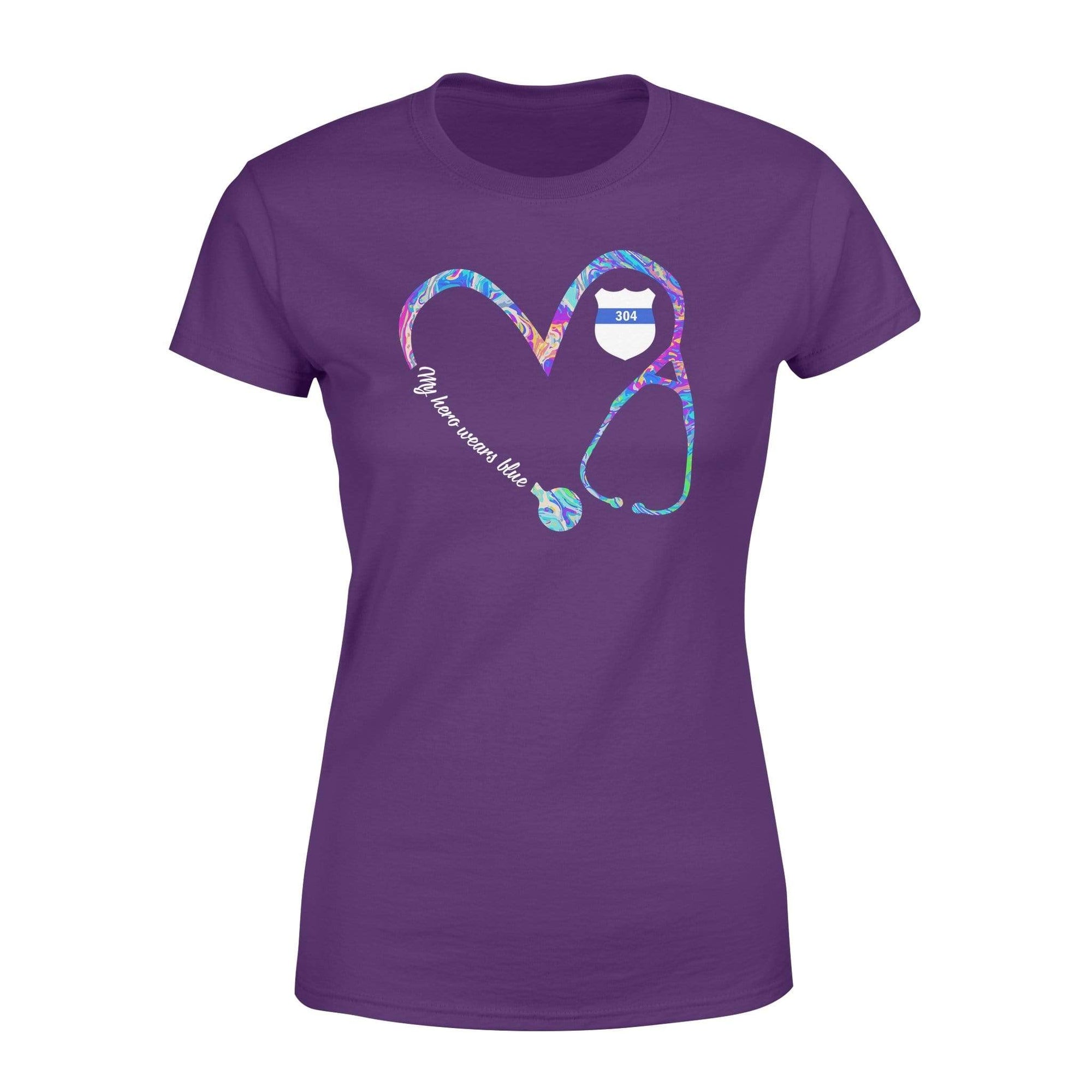Apparel XS / Purple Personalized Shirt - TBL - Heart 3-4 Nurse Rainbow Swirl Shirt - Standard Women's T-shirt - DSAPP