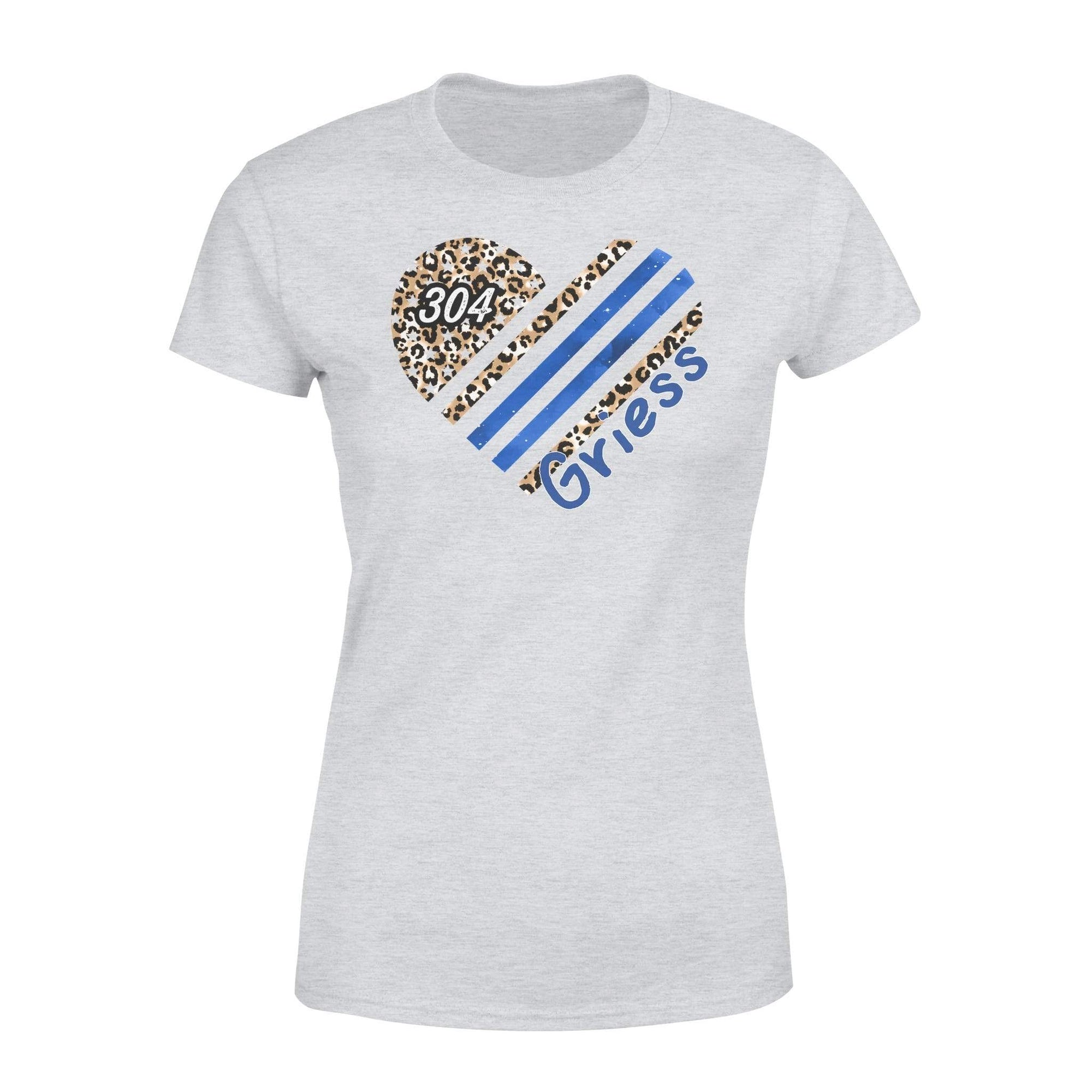 Apparel XS / Grey Personalized Shirt - TBL - Heart Leopard Stripes - Standard Women's T-shirt - DSAPP