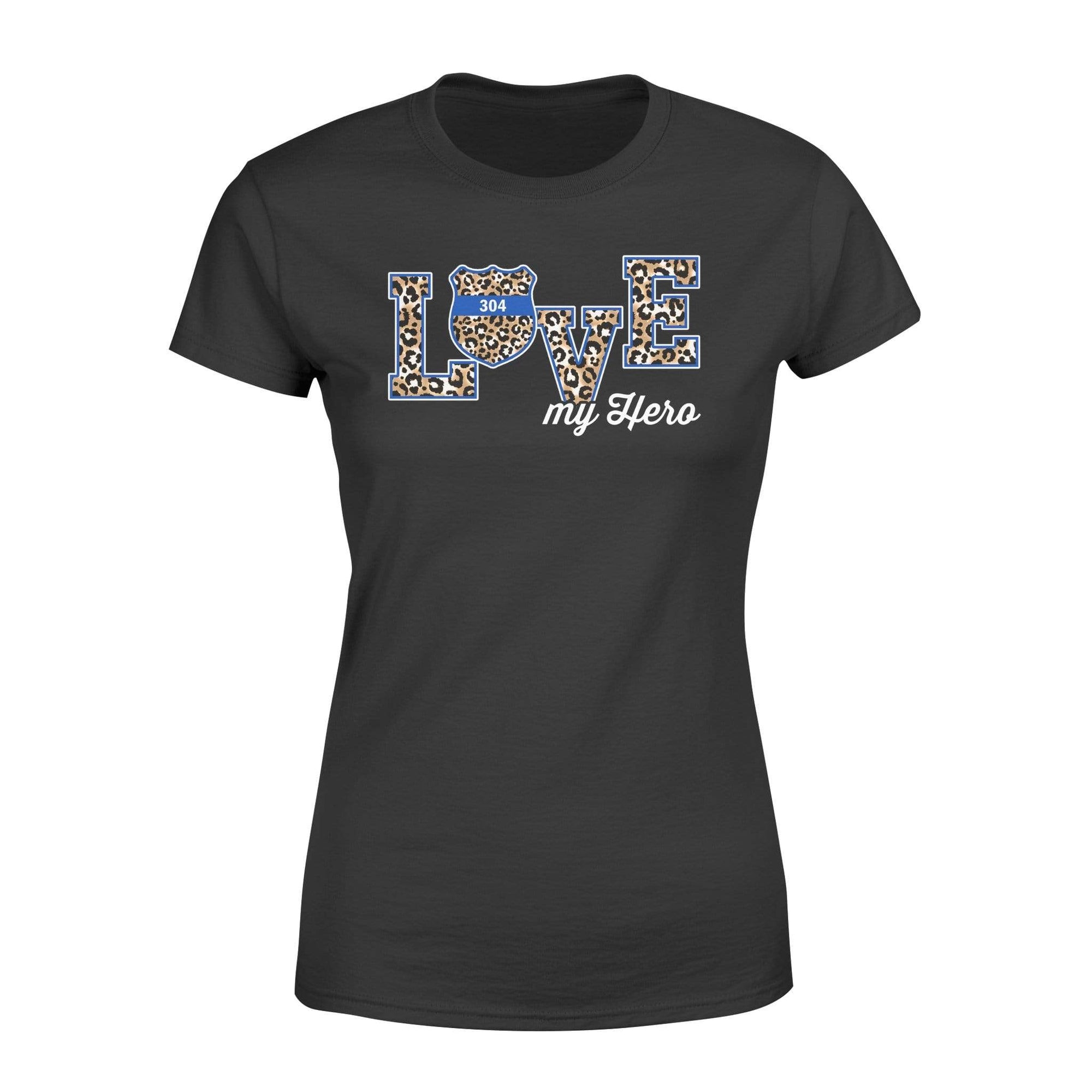 Apparel XS / Black Personalized Shirt - TBL - Love My Hero Leopard - Standard Women's T-shirt - DSAPP