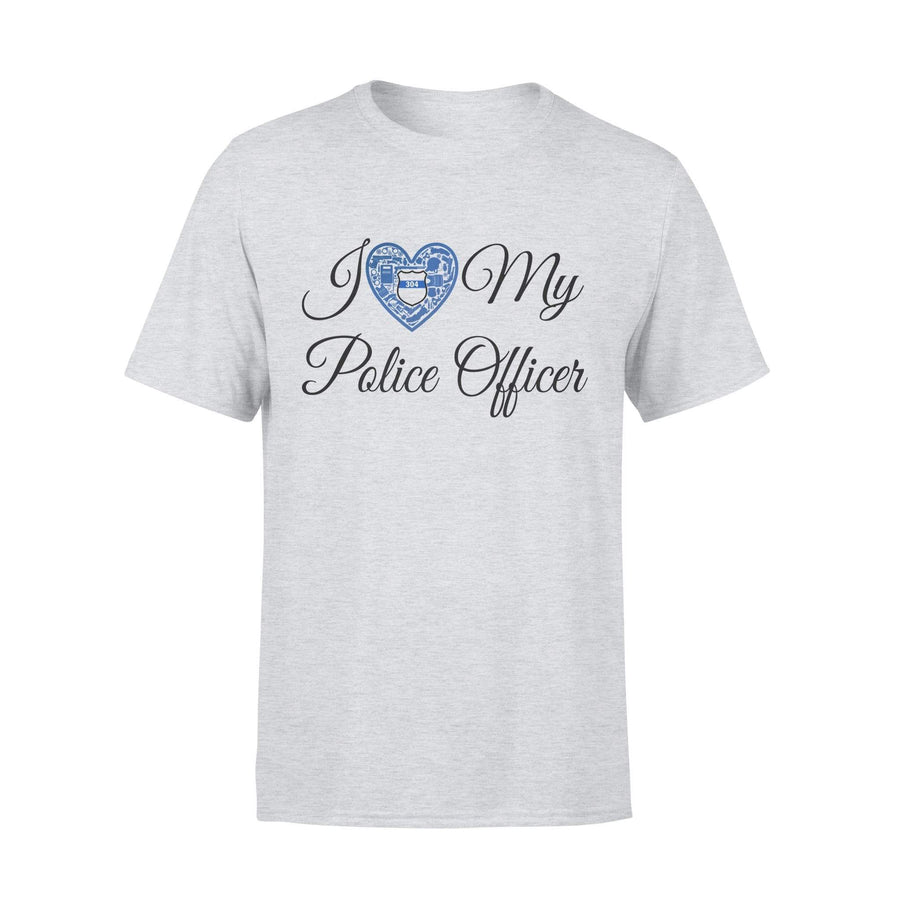 Apparel S / Grey Personalized Shirt-TBL-Love My Police Officer - Grey Shirt - Standard T-shirt - DSAPP