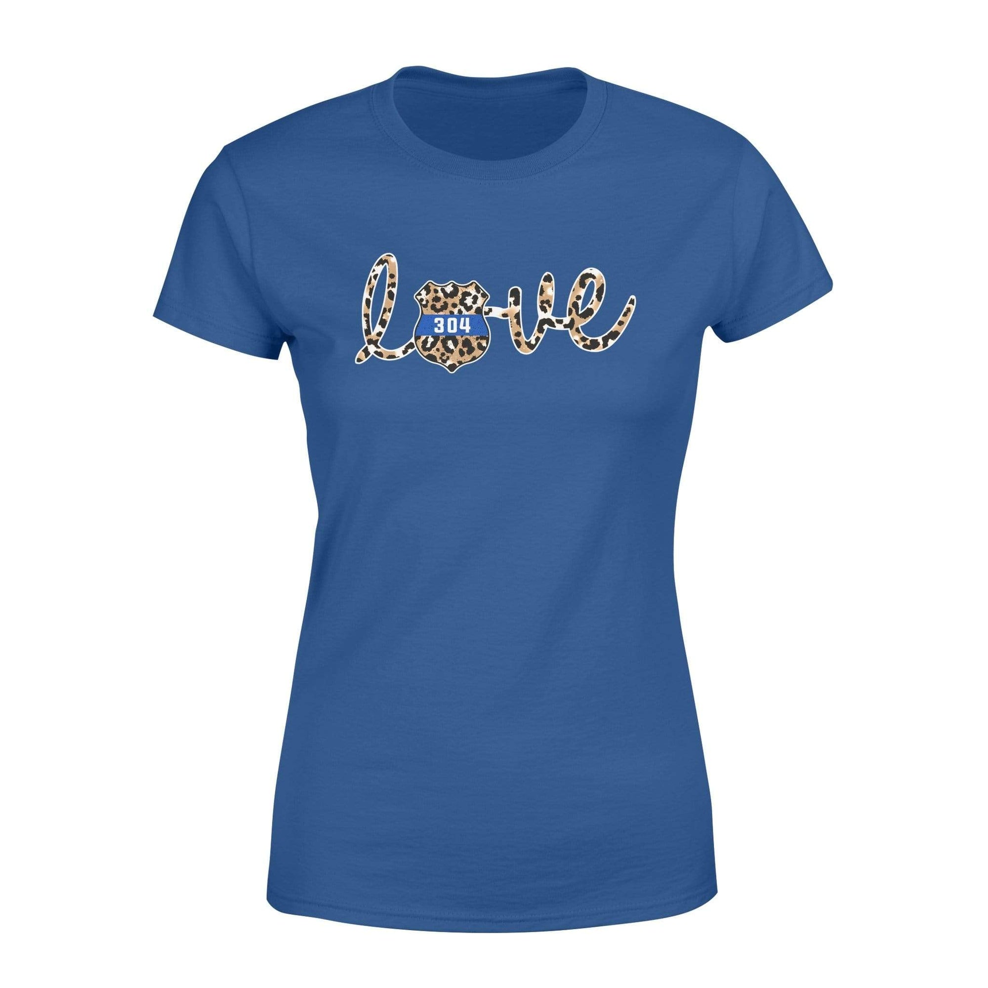 Apparel XS / Royal Personalized Shirt - TBL - Love Police Badge Leopard - Standard Women’s T-shirt - DSAPP