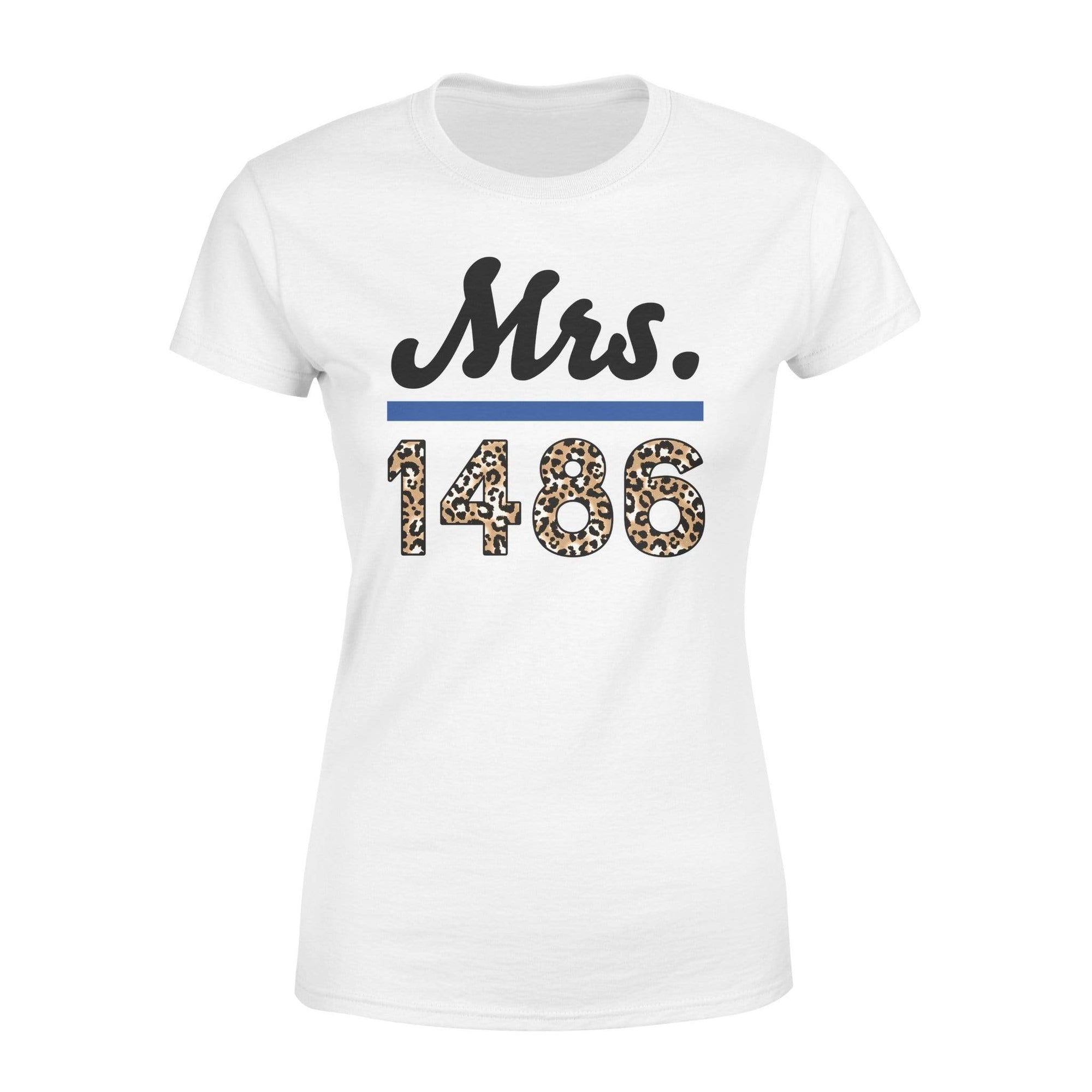 Apparel XS / White Personalized Shirt - TBL - Mrs Thin Blue Line - Leopard Pattern -  - DSAPP