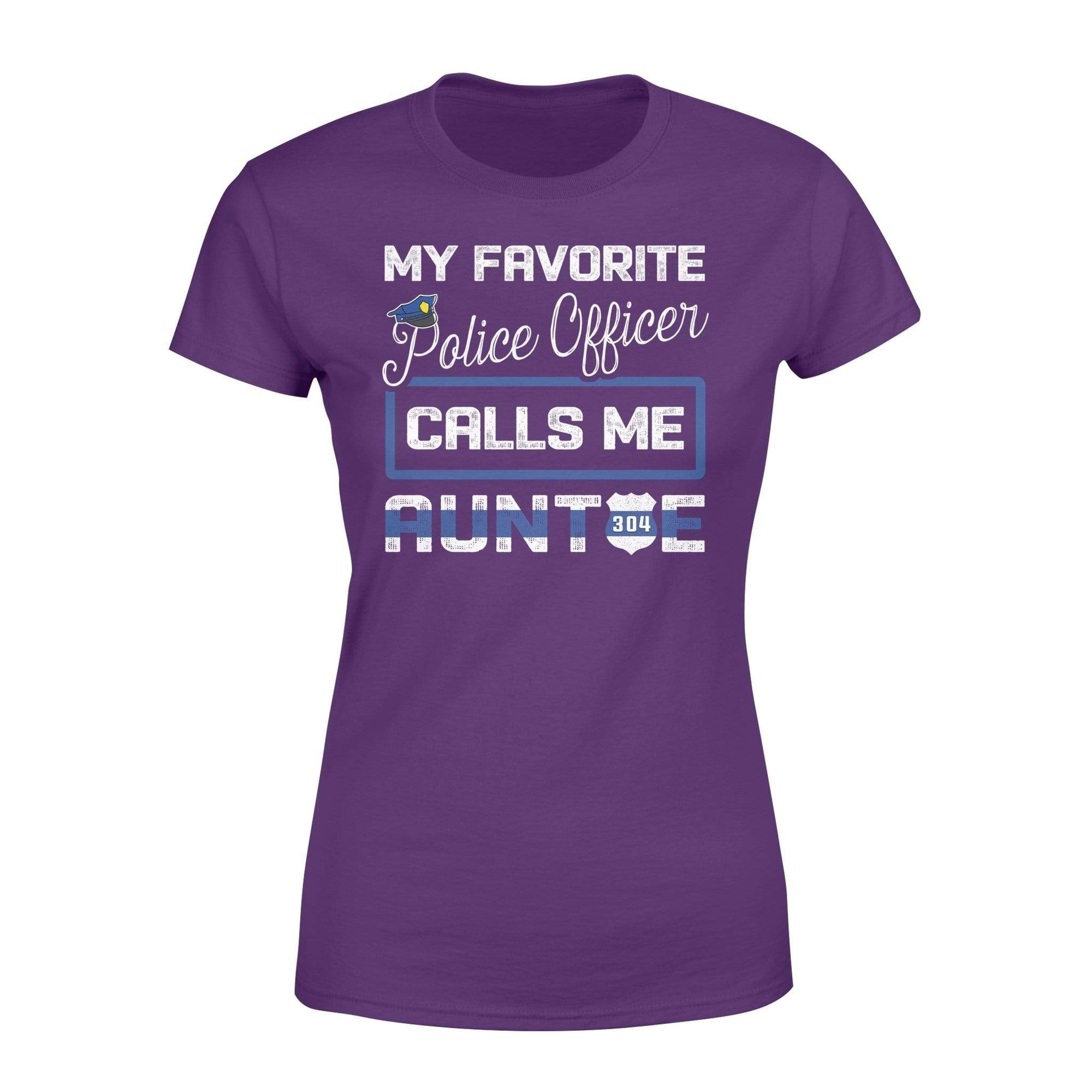 Apparel XS / Purple Personalized Shirt - TBL - My Favorite Police Officer - Auntie - Standard Women’s T-shirt - DSAPP