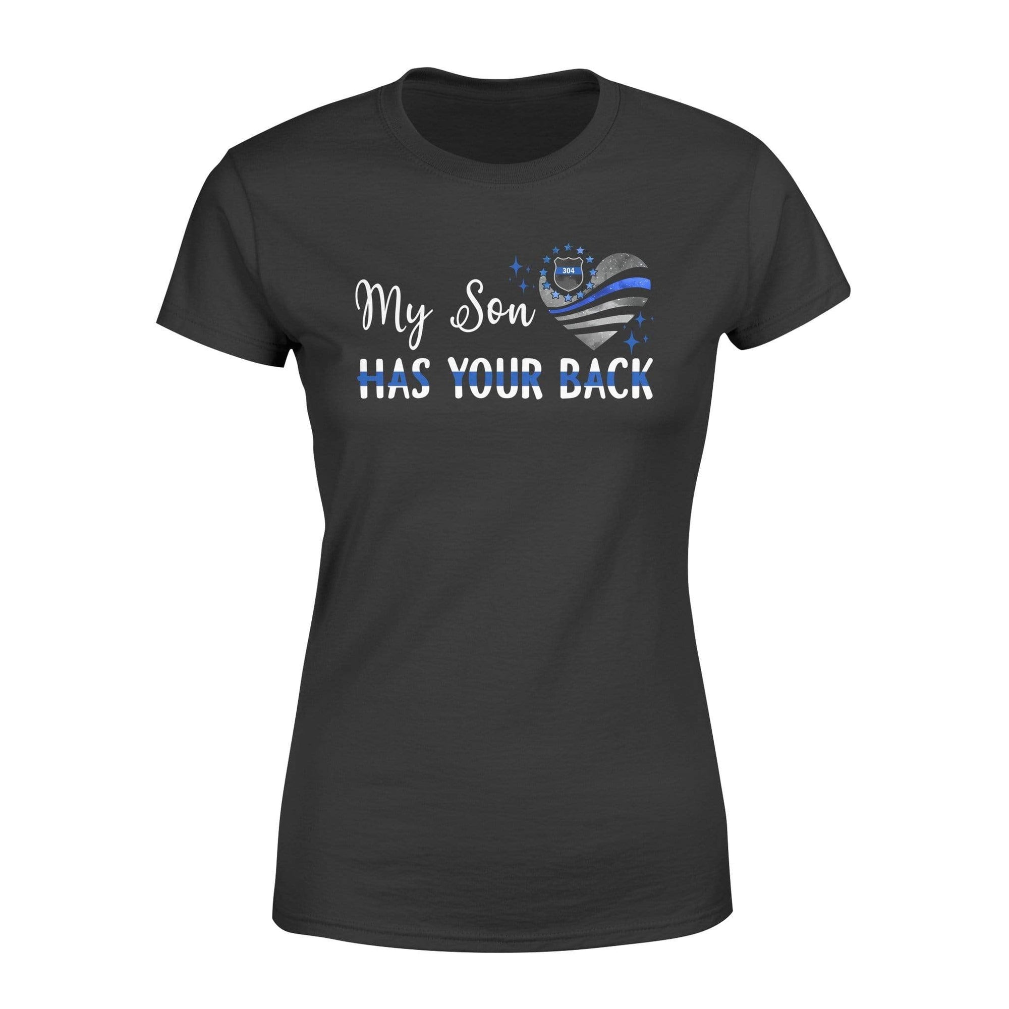 Apparel XS / Black Personalized Shirt - TBL - My Son Has Your Back - Galaxy Flag Heart - Standard Women's T-shirt - DSAPP