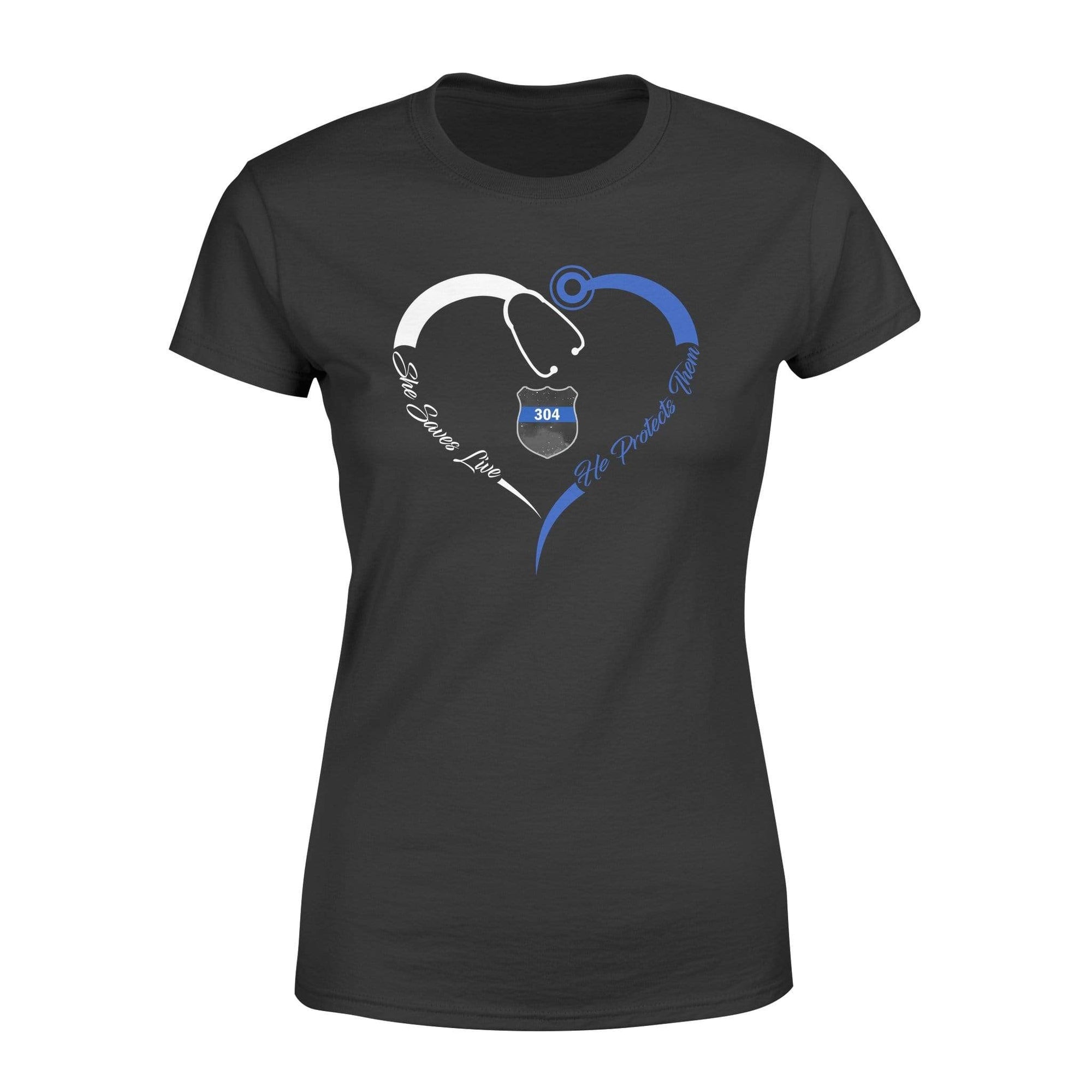 Apparel XS / Black Personalized Shirt - TBL - Nurse -TBL - Heart Save Lives Protect Lives - Standard Women’s T-shirt - DSAPP