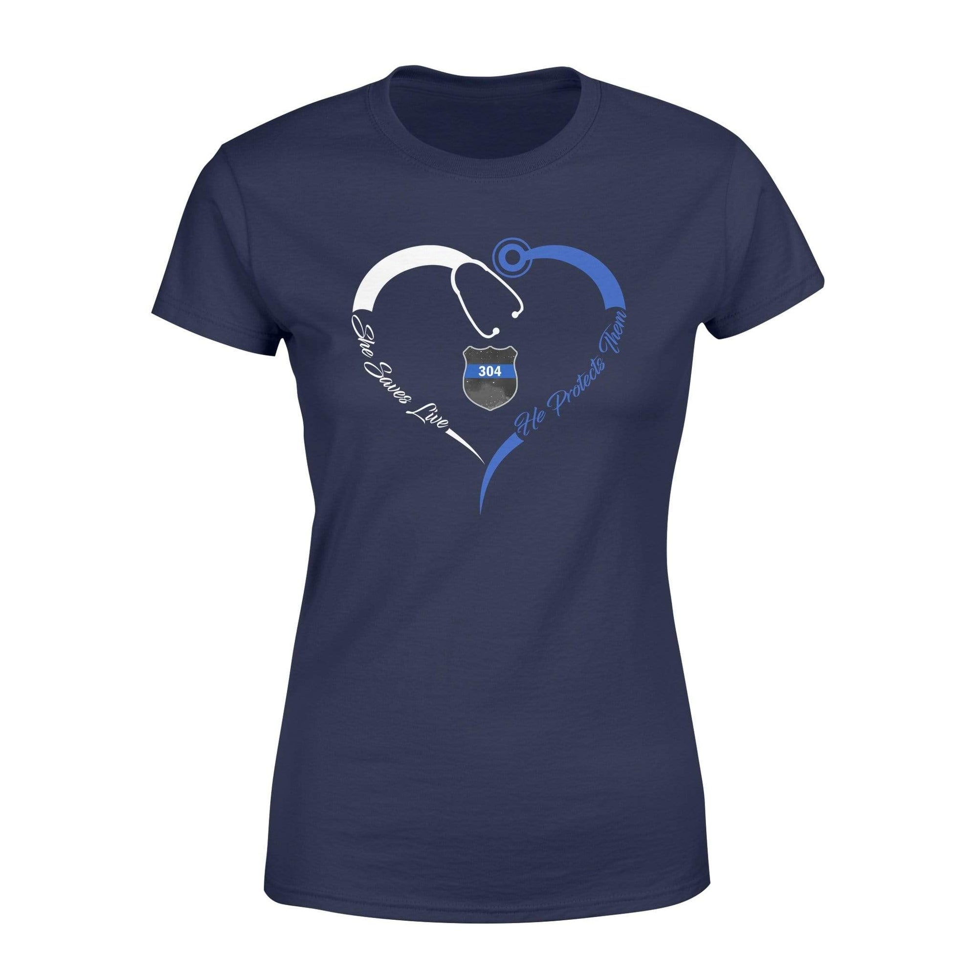 Apparel XS / Navy Personalized Shirt - TBL - Nurse -TBL - Heart Save Lives Protect Lives - Standard Women’s T-shirt - DSAPP