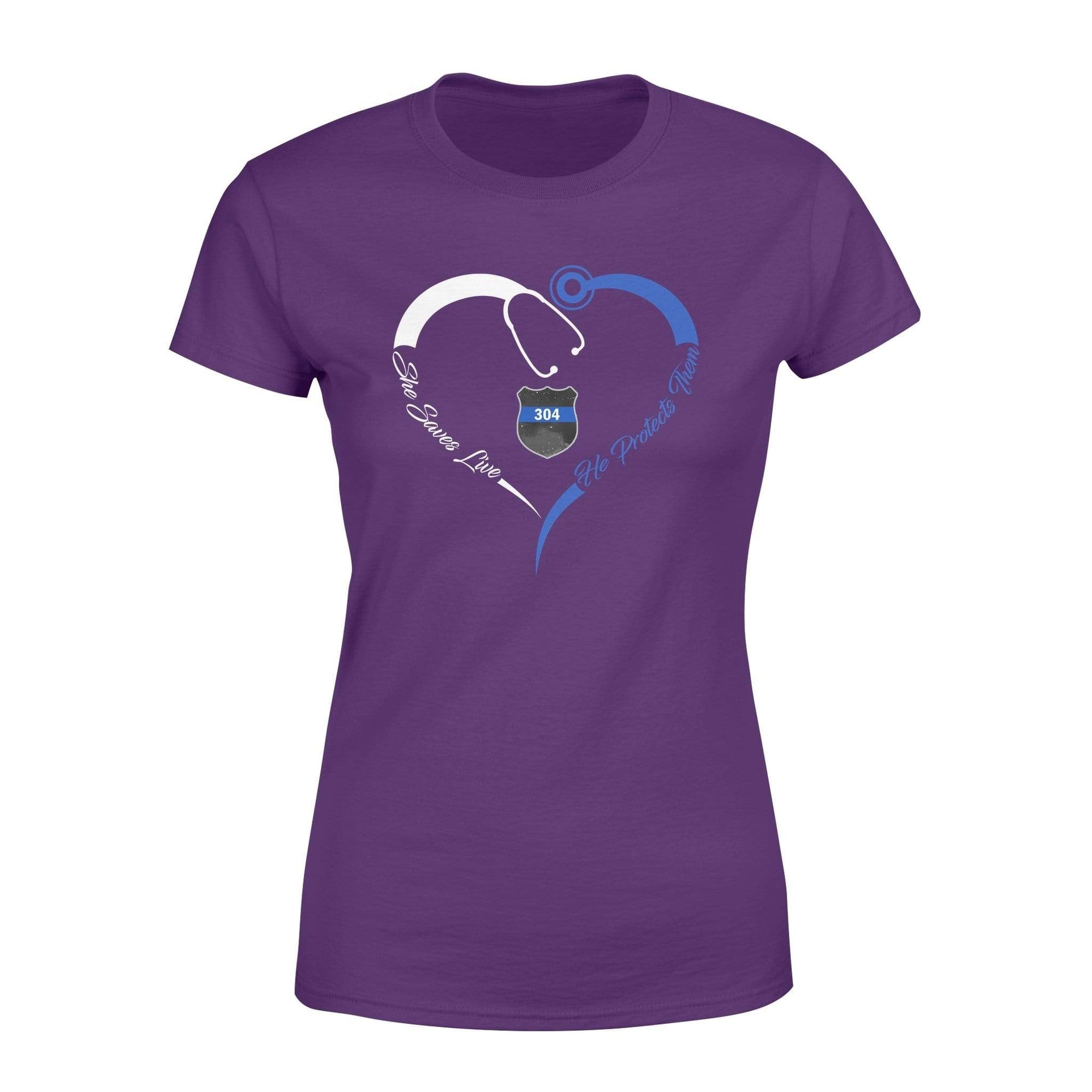 Apparel XS / Purple Personalized Shirt - TBL - Nurse -TBL - Heart Save Lives Protect Lives - Standard Women’s T-shirt - DSAPP