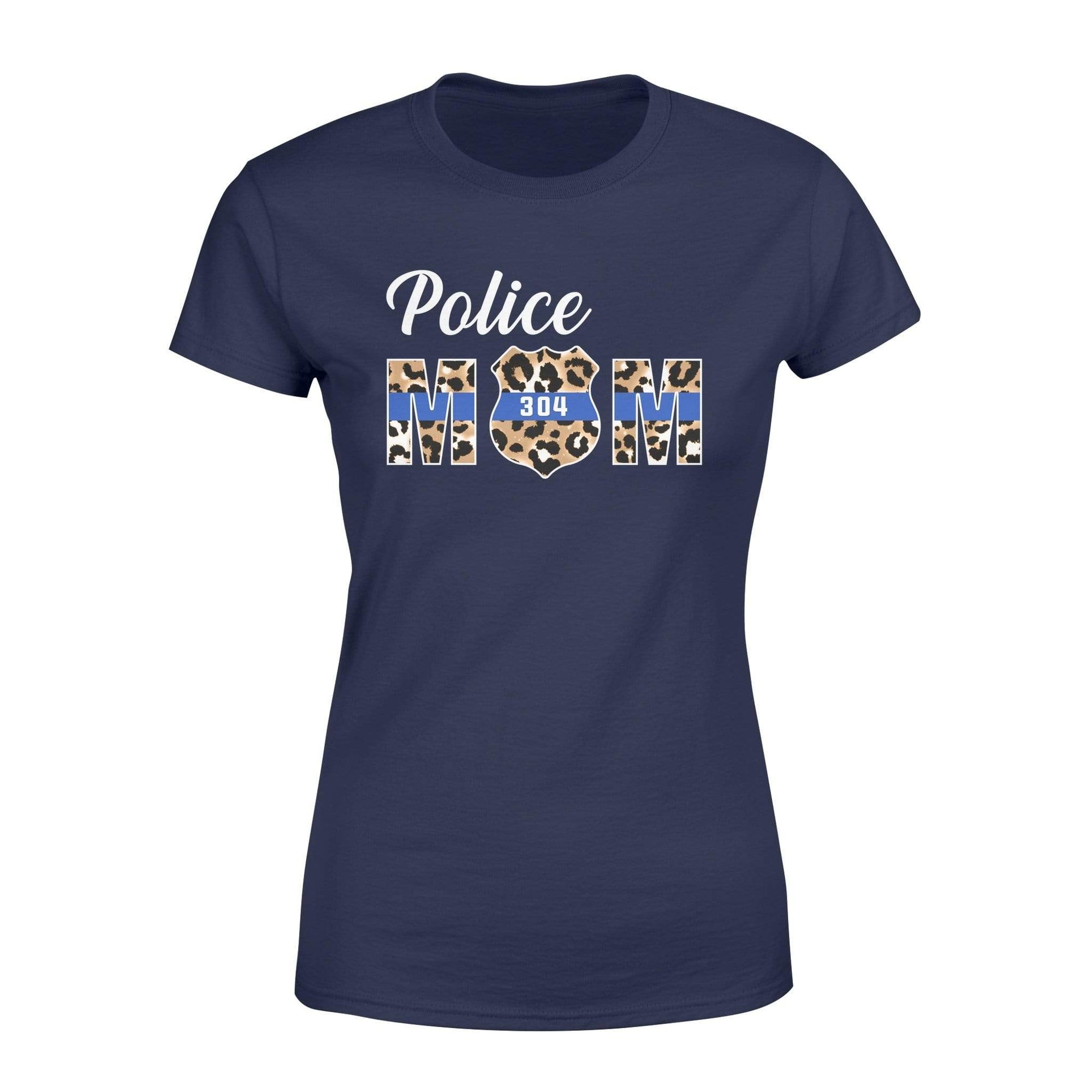 Apparel XS / Navy Personalized Shirt - TBL - Police Mom - Leopard Shirt - Standard Women’s T-shirt - DSAPP