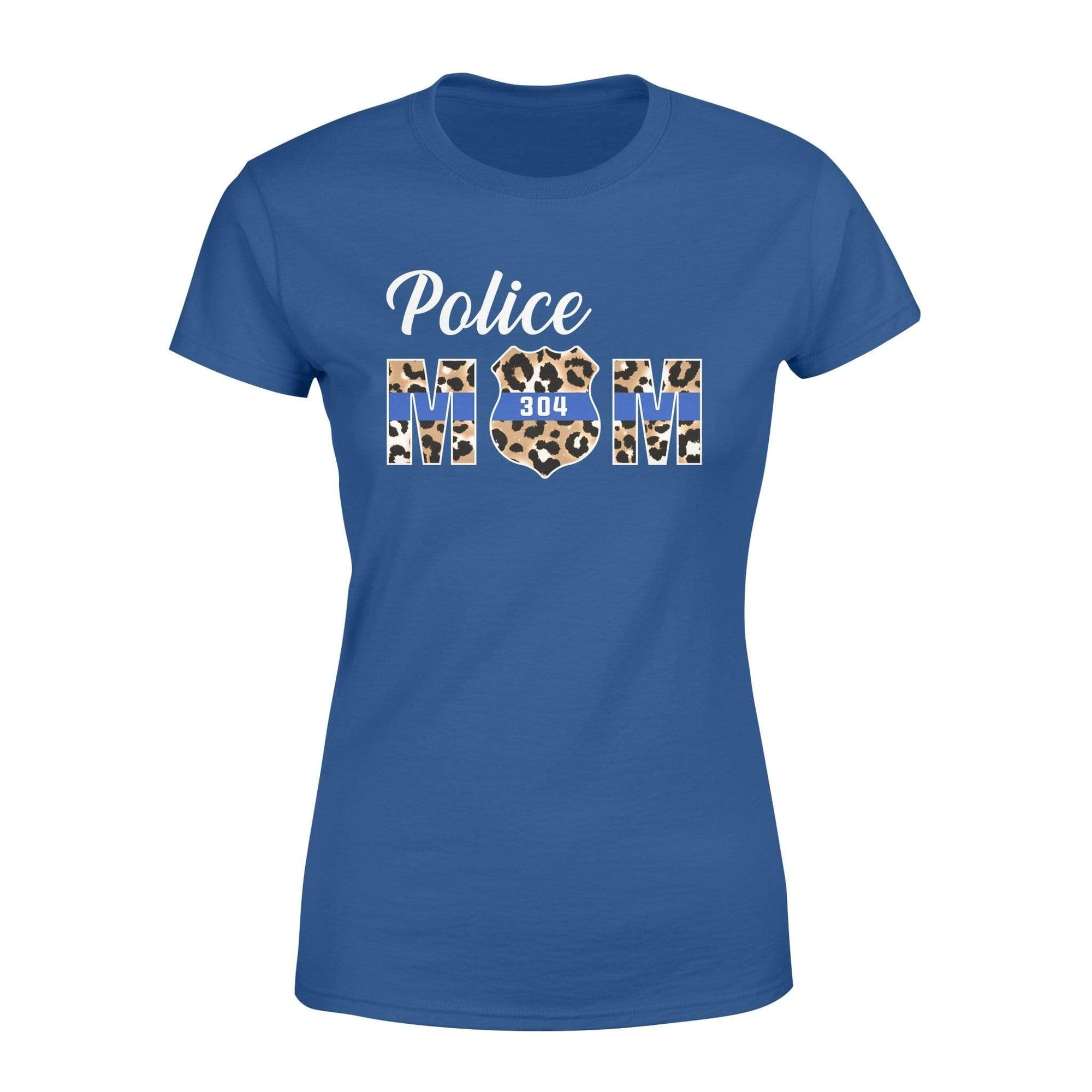 Apparel XS / Royal Personalized Shirt - TBL - Police Mom - Leopard Shirt - Standard Women’s T-shirt - DSAPP