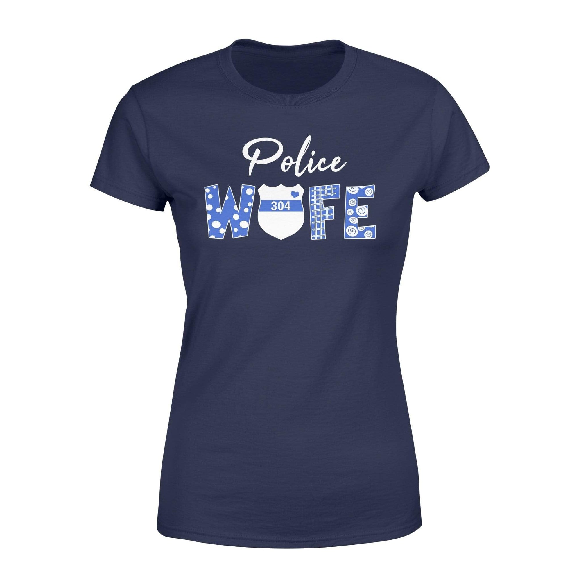 Apparel XS / Navy Personalized Shirt - TBL Police Wife - Doodle Pattern - Standard Women’s T-shirt - DSAPP