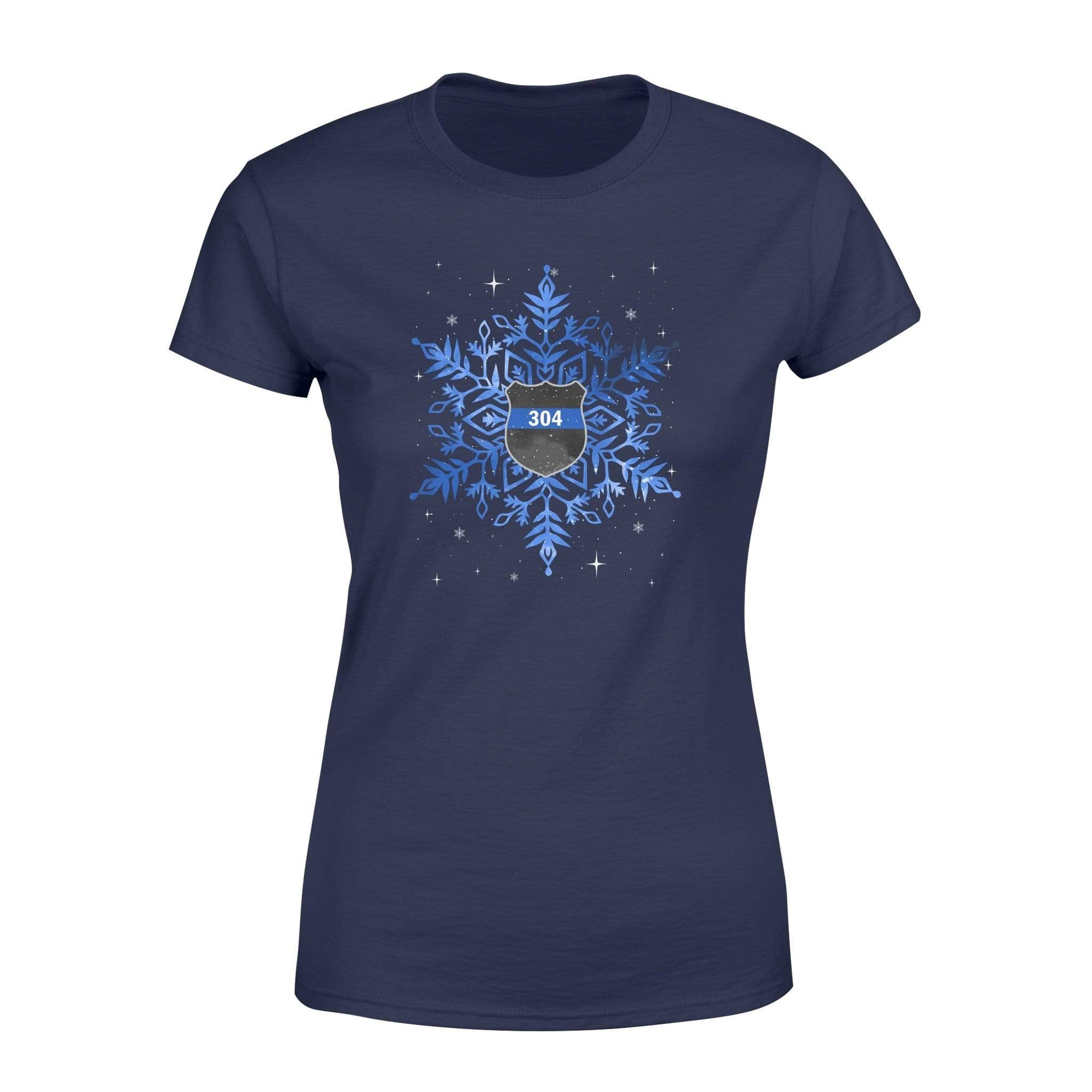 Apparel XS / Navy Personalized Shirt - TBL - Snow Flake Police Badge - Standard Women’s T-shirt - DSAPP