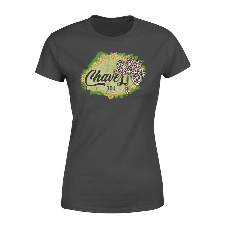 St Patrick Day Leopard Shamrock Personalized Women T-Shirt