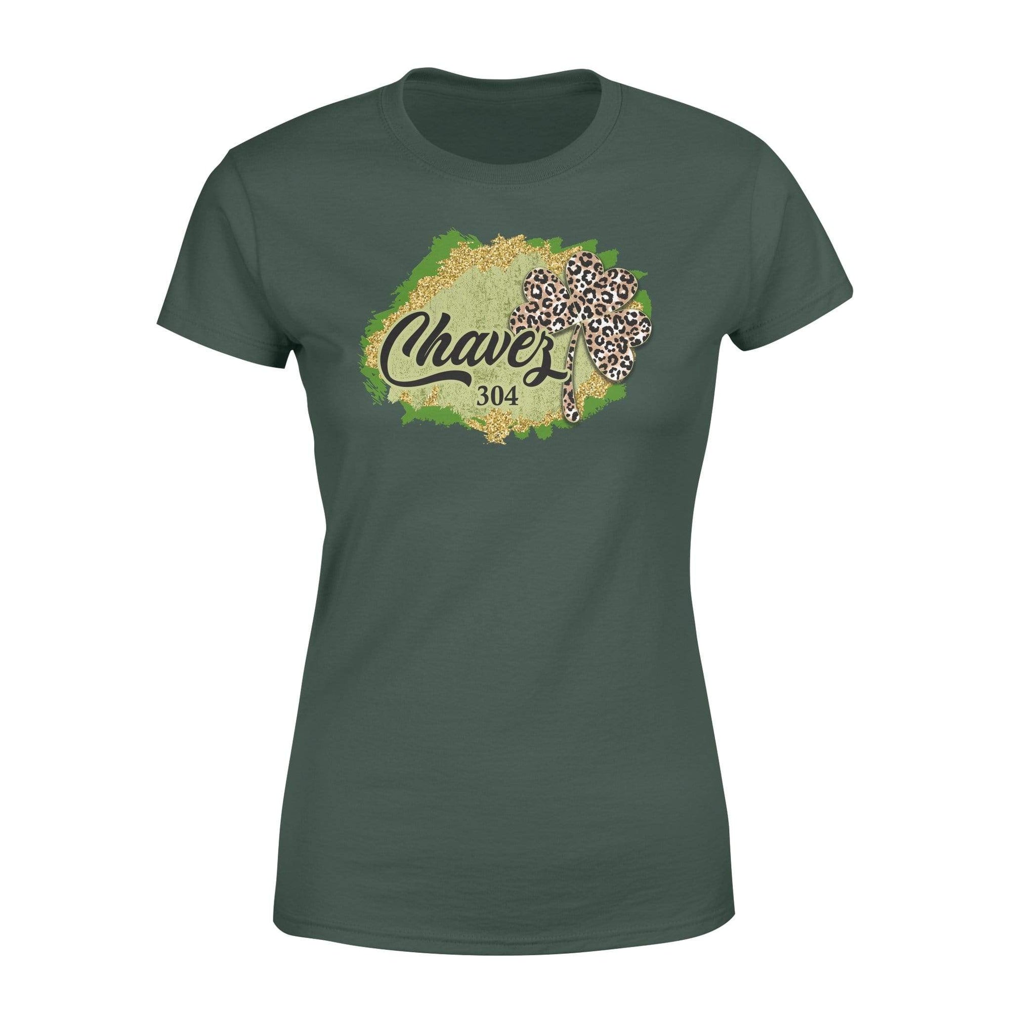 St Patrick Day Leopard Shamrock Personalized Women T-Shirt