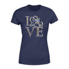 Apparel XS / Navy Personalized Shirt - TBL - Stacked Love Swirly Heart Leopard - Standard Women's T-shirt - DSAPP