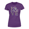 Apparel XS / Purple Personalized Shirt - TBL - Stacked Love Swirly Heart Leopard - Standard Women's T-shirt - DSAPP
