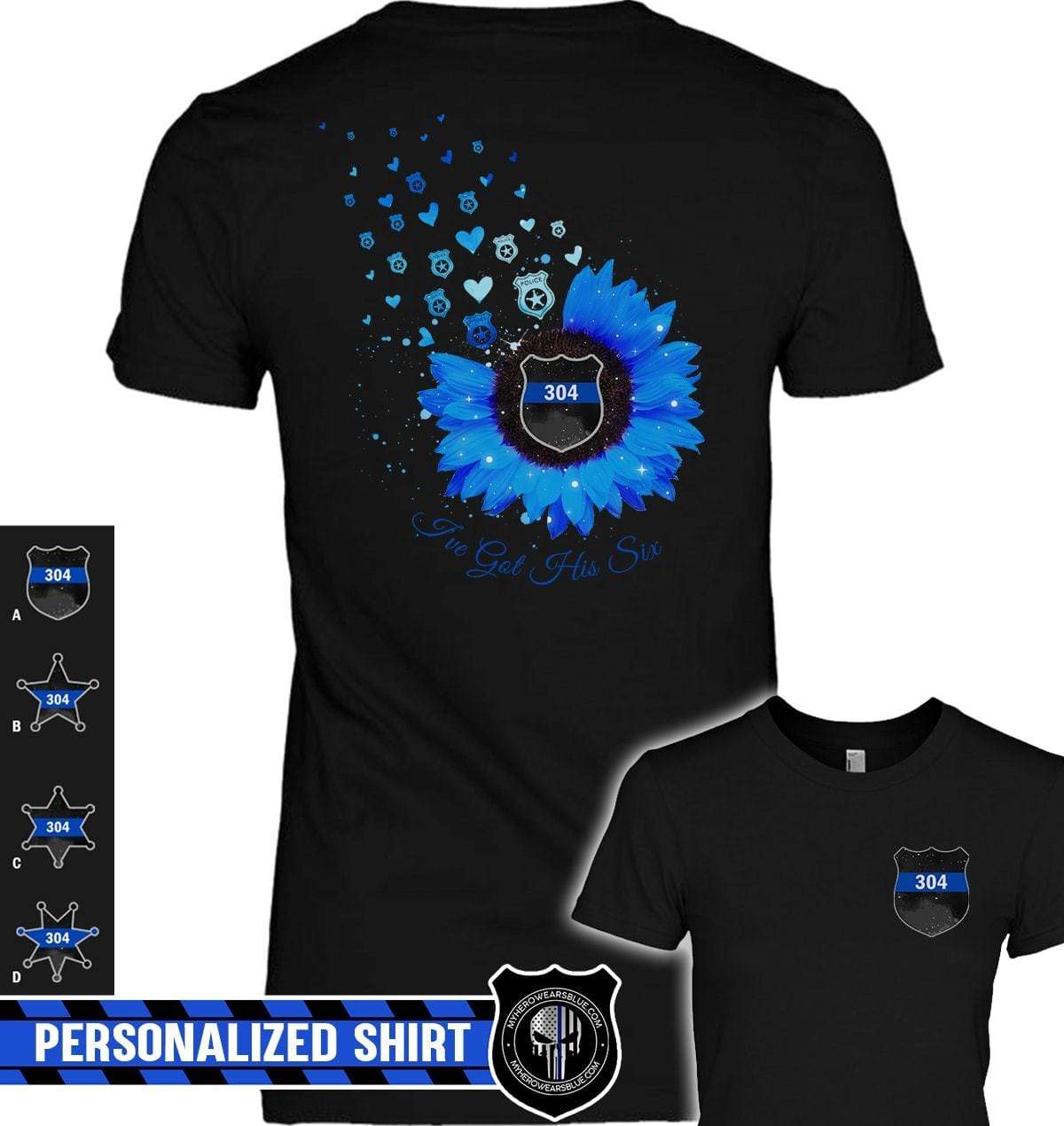 Apparel XS / Black Personalized Shirt - TBL - Sunflower Got His 6 - Standard Women's T-shirt - DSAPP