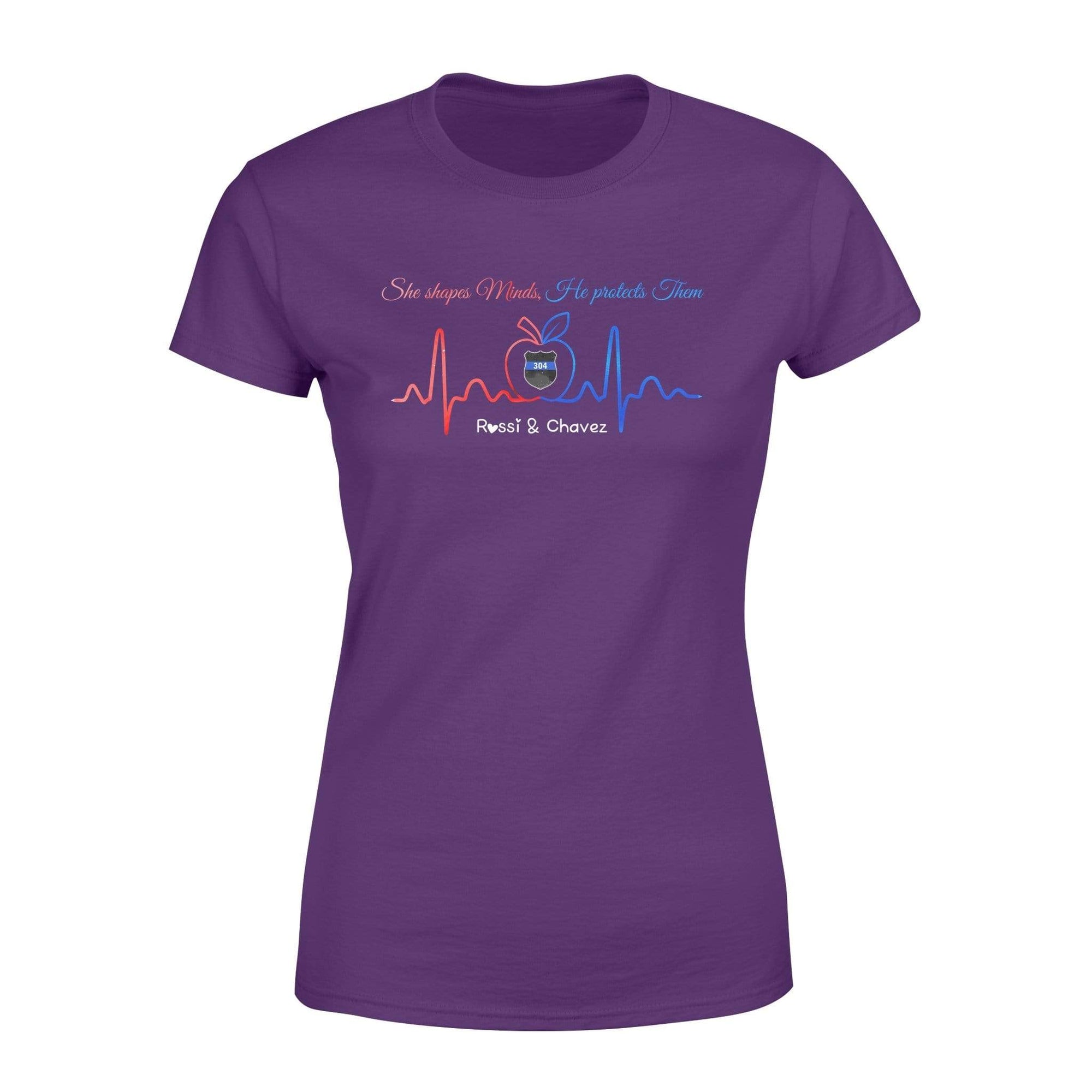 Apparel XS / Purple Personalized Shirt - TBL x Teacher - Apple Heartbeat Shape Protect Shirt - Standard Women's T-shirt - DSAPP