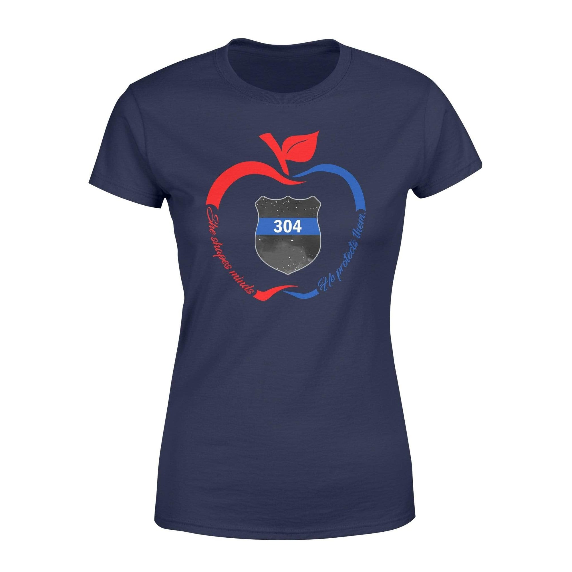 Apparel XS / Navy Personalized Shirt - TBL x Teacher - Apple Shape Mind   - Standard Women's T-shirt - DSAPP