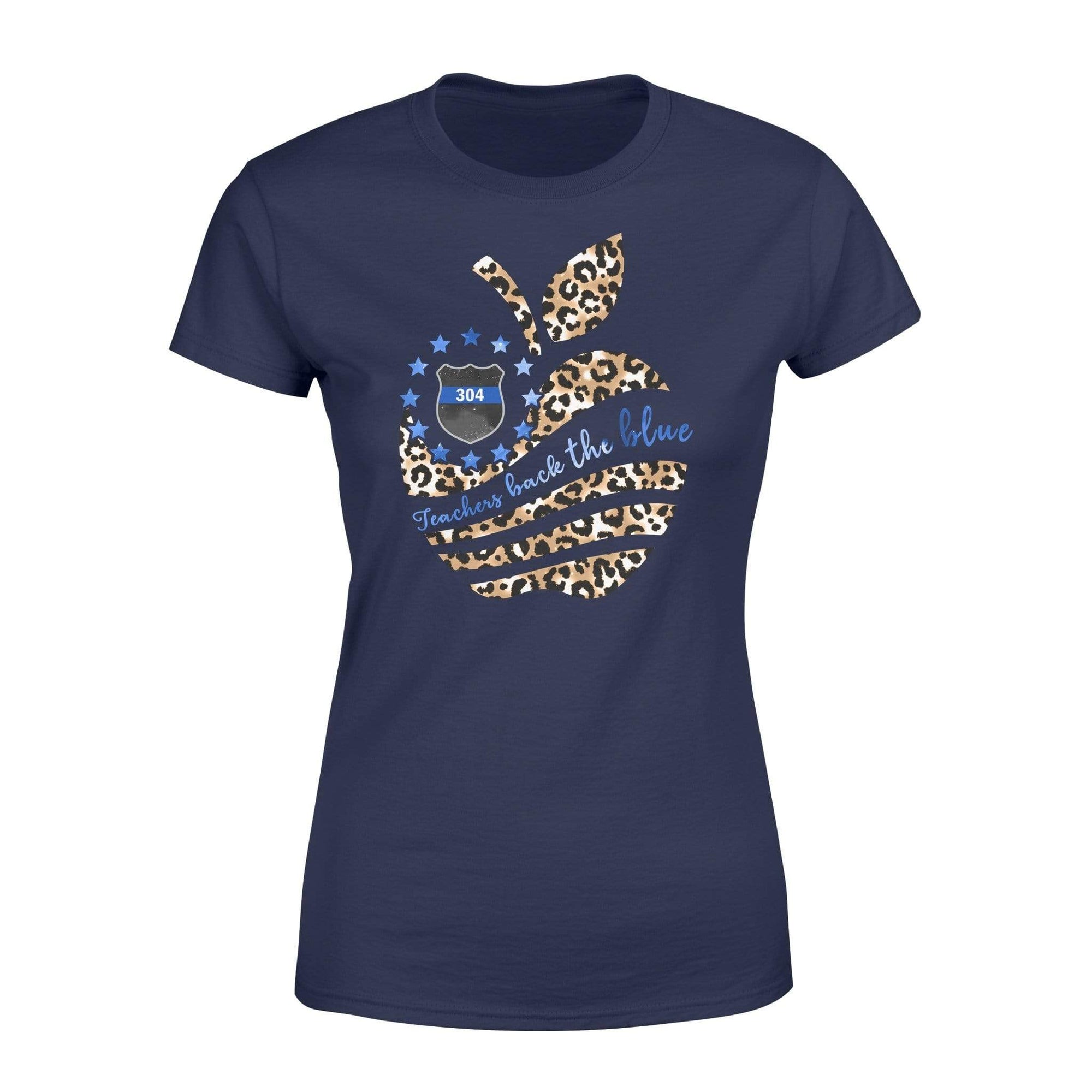 Apparel XS / Navy Personalized Shirt - TBL x Teacher - Leopard Flag Apple - Standard Women’s T-shirt - DSAPP