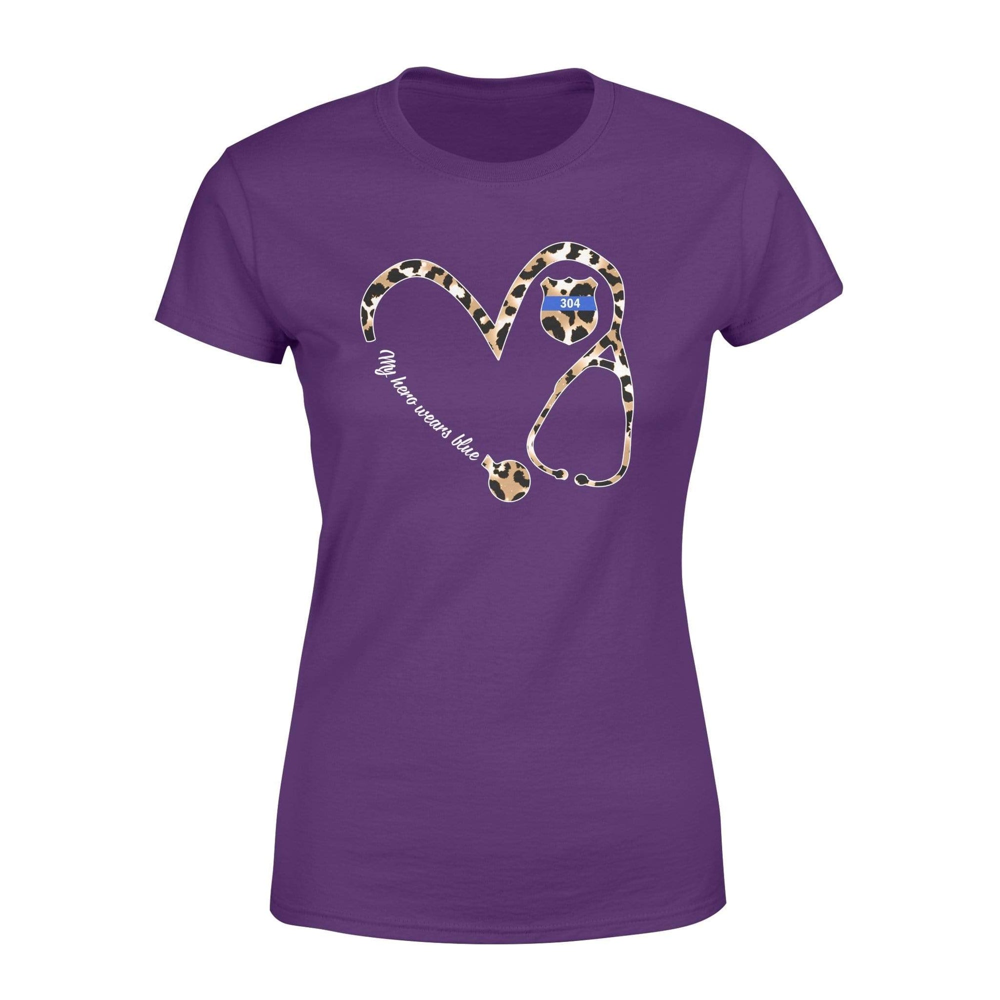 Apparel XS / Purple Personalized Shirt - TBLx nurse- Leopard Heart  - Standard Women's T-shirt - DSAPP