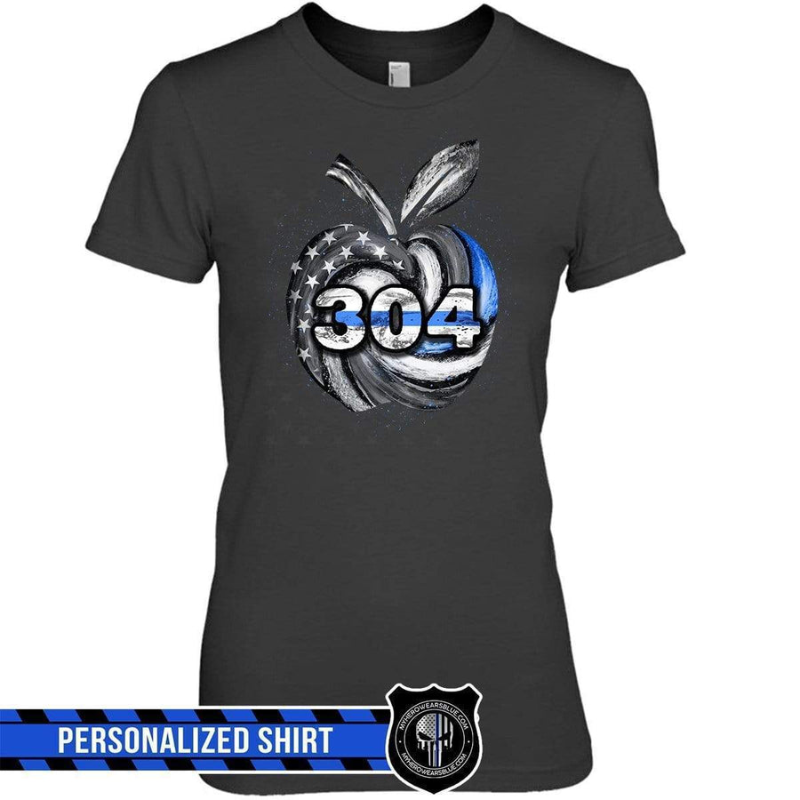 Apparel XS / Black Personalized Shirt - Teacher - Thin Blue Line Hurricane Apple - DSAPP