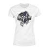 Apparel XS / White Personalized Shirt - Tearing - Thin Blue Line Flag - Standard Women's T-shirt