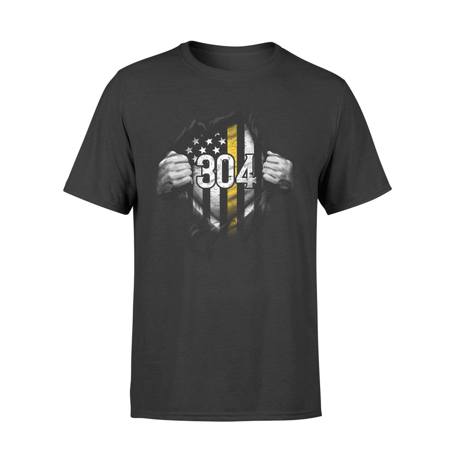 Apparel S / Black Personalized Shirt - Tearing - Thin Gold Line Flag - Dispatcher Headset - Standard T-shirt