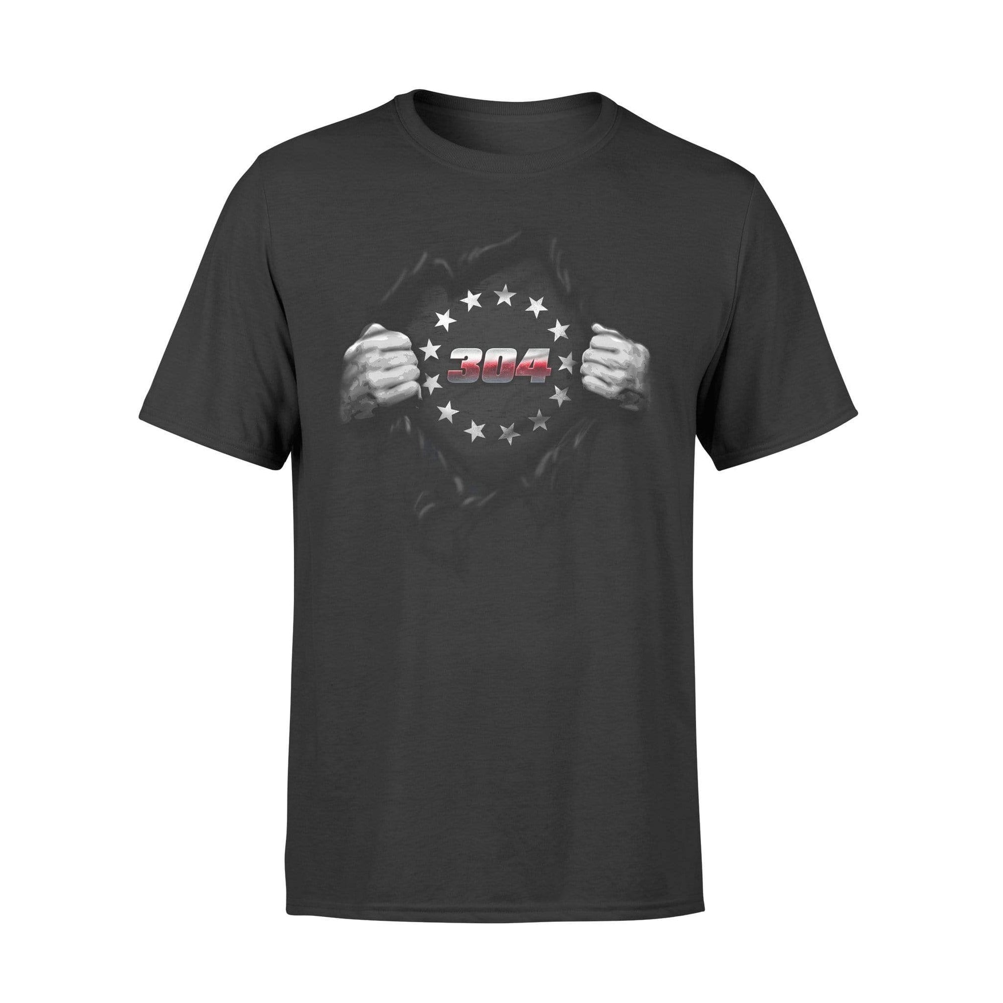 Apparel S / Black Personalized Shirt - Tearing - Thin Red Line Flag - Circle Star - Standard T-shirt - DSAPP