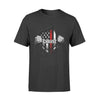 Apparel S / Black Personalized Shirt - Tearing - Thin Red Line Flag - Standard T-shirt