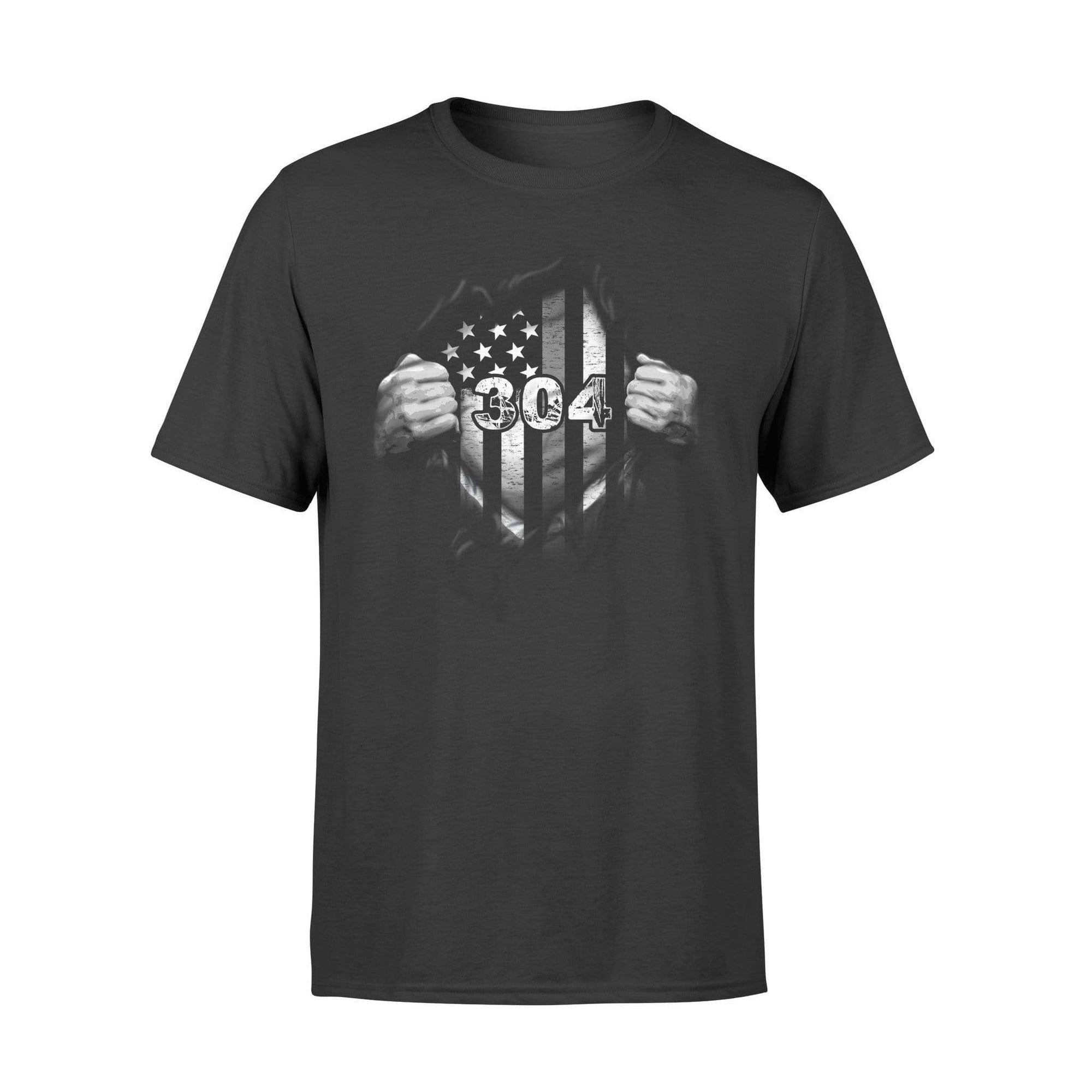 Apparel S / Black Personalized Shirt - Tearing - Thin Silver Line Flag - Correctional Officer - Standard T-shirt