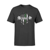 Apparel S / Black Personalized Shirt - Tearing - Thin Silver Line Flag - Thin Green Line - Standard T-shirt