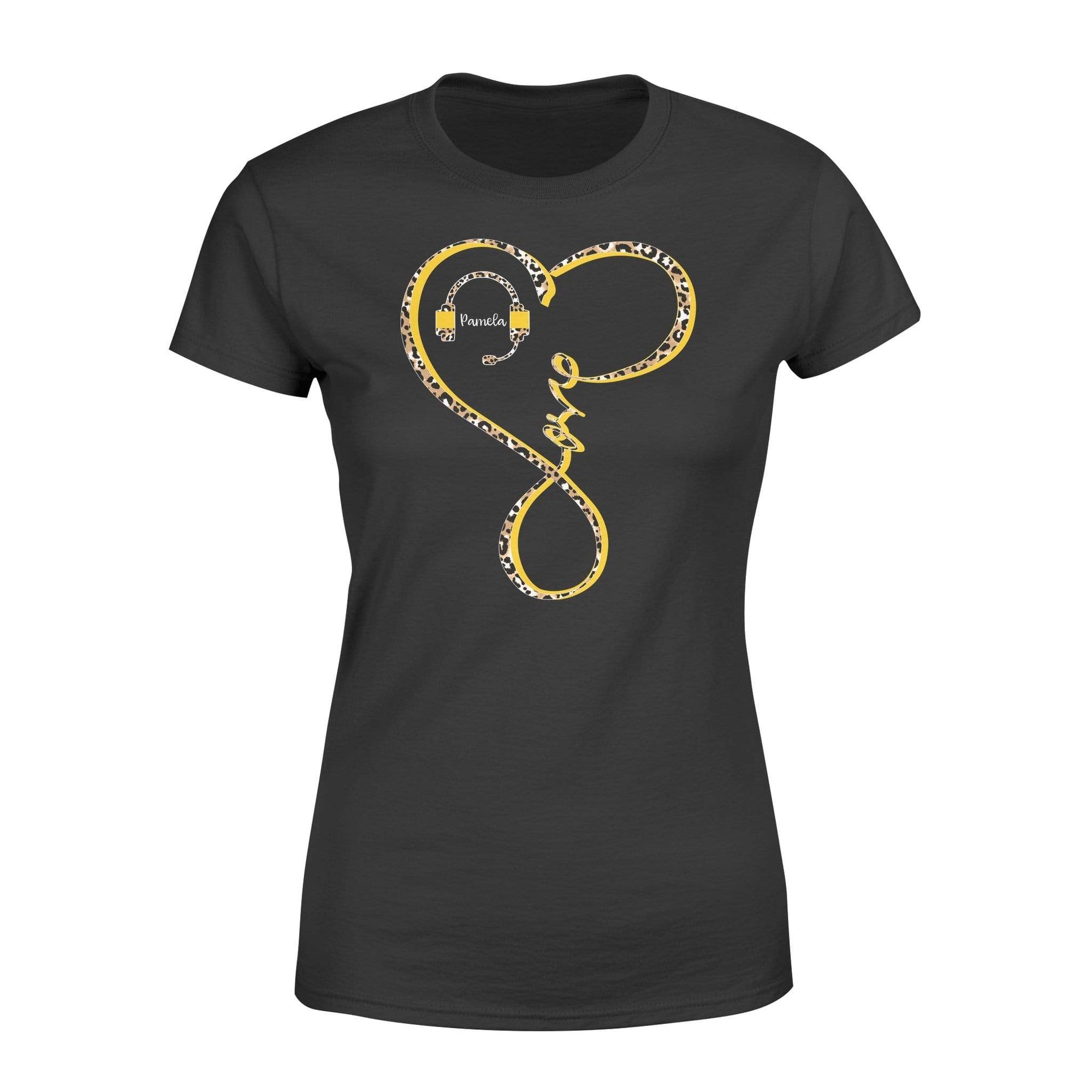 Apparel XS / Black Personalized Shirt - TGL - Infinity Love Leopard Shirt - Standard Women’s T-shirt - DSAPP