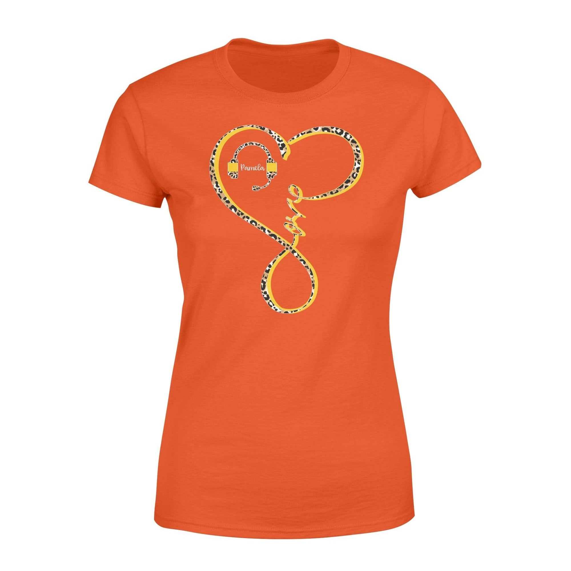 Apparel XS / Orange Personalized Shirt - TGL - Infinity Love Leopard Shirt - Standard Women’s T-shirt - DSAPP