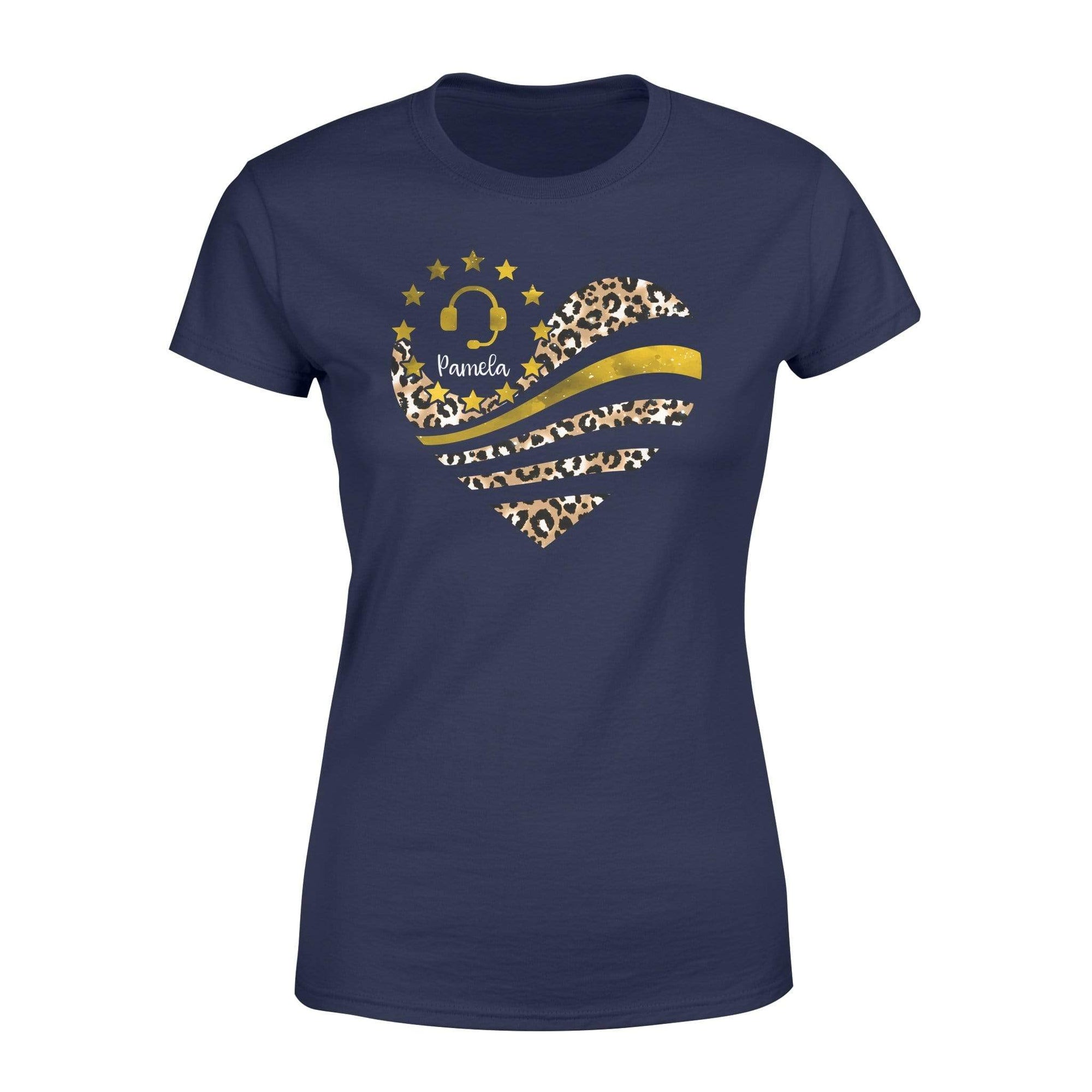 Apparel XS / Navy Personalized SHirt- TGL- Leopard Heart Shirt - Standard Women’s T-shirt - DSAPP
