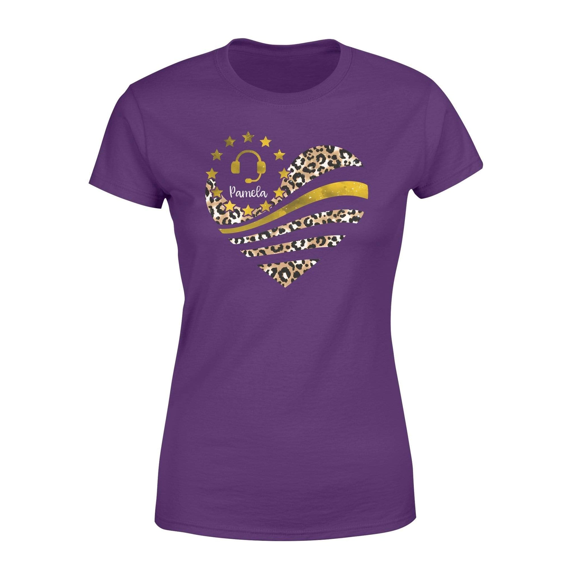 Apparel XS / Purple Personalized SHirt- TGL- Leopard Heart Shirt - Standard Women’s T-shirt - DSAPP