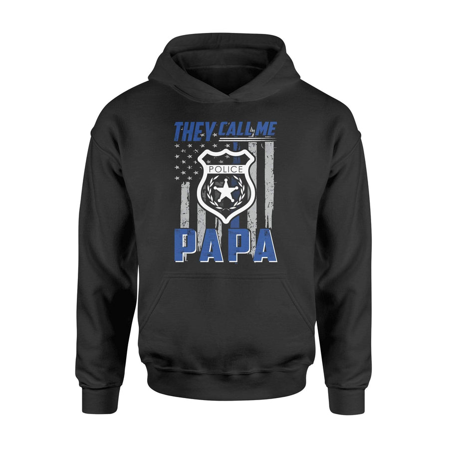 Apparel S / Black Personalized Shirt - They Call Me Papa Thin Blue Line Flag - DSAPP