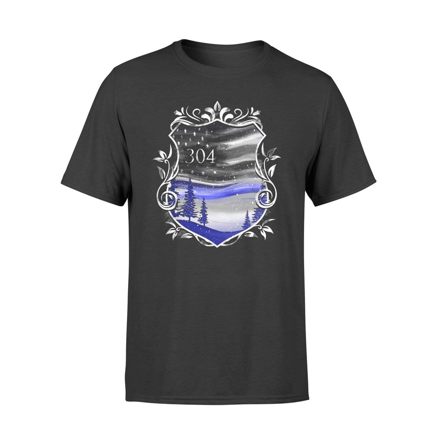 Apparel S / Black Personalized Shirt - Thin Blue Line - Beautiful Sky Flag Inside Badge Shirt - DSAPP