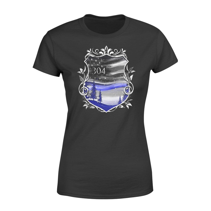 Apparel XS / Black Personalized Shirt - Thin Blue Line - Beautiful Sky Flag Inside Badge Shirt - DSAPP