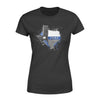 Apparel XS / Black Personalized Shirt - Thin Blue Line Color Drop State Map - Texas - Standard Women's T-shirt - DSAPP