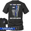 Apparel S / Black Personalized Shirt - Thin Blue Line Distressed Flag - Duty Honor Courage - Circle Star - Standard T-shirt - DSAPP