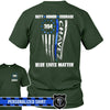 Apparel Personalized Shirt - Thin Blue Line Distressed Flag - Duty Honor Courage - Circle Star - Standard T-shirt - DSAPP