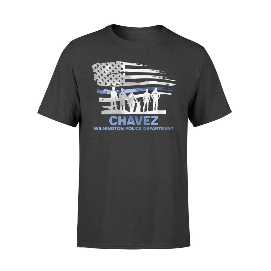 Thin Blue Line Distressed Horizontal Flag Personalized Shirt