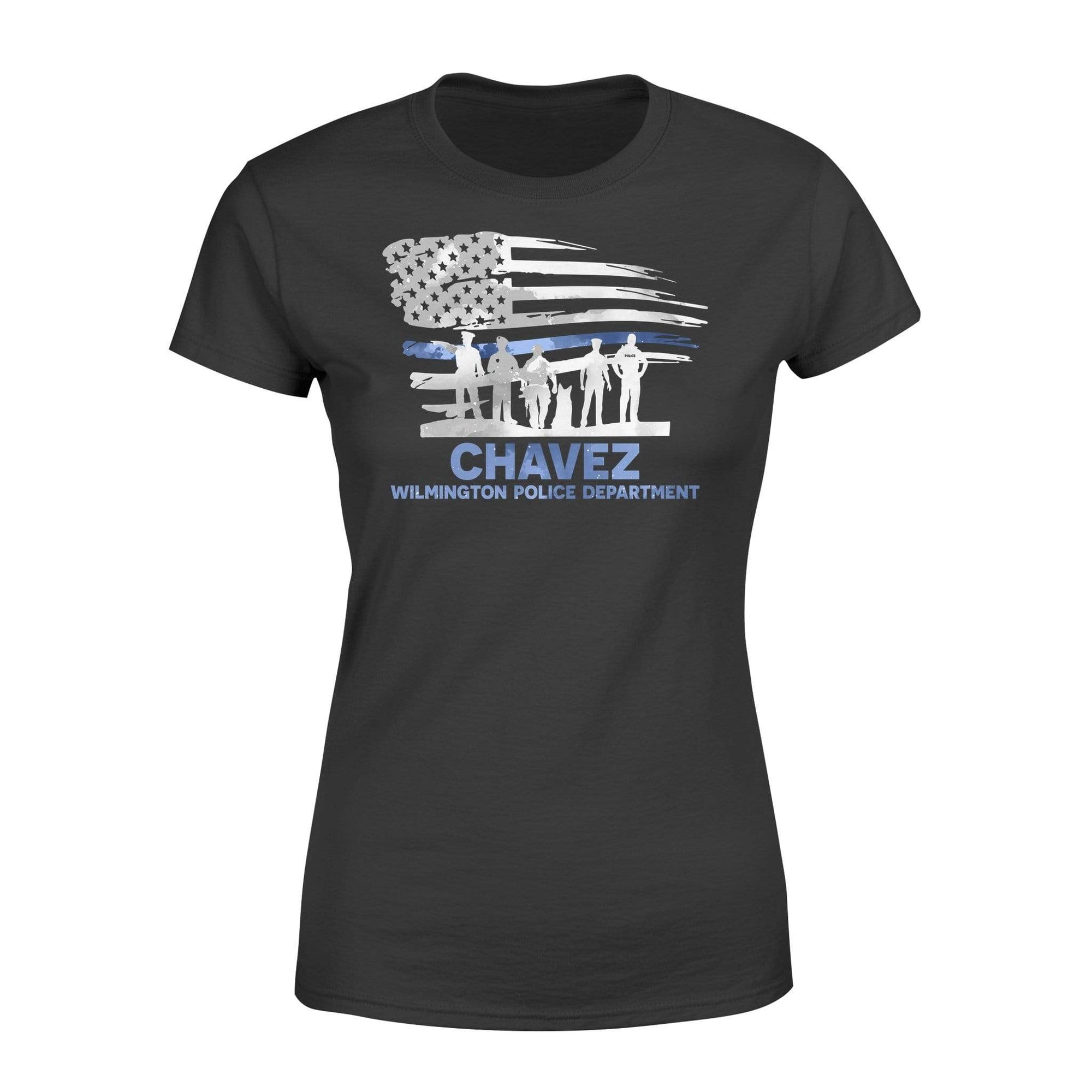 Apparel XS / Black Personalized Shirt - Thin Blue Line Distressed Horizontal Flag - DSAPP