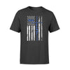 Apparel S / Black Personalized Shirt - Thin Blue Line Flag - Faith In Cross Shape - Standard T-shirt - DSAPP