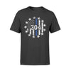Apparel S / Black Personalized Shirt - Thin Blue Line Flag Inside Star Circle - Standard T-shirt