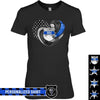 Apparel XS / Black Personalized Shirt - Thin Blue Line - Galaxy Hurricane Heart - Standard Women's T-shirt