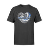 Apparel S / Black Personalized Shirt - Thin Blue Line Hurricane Heart - Mrs Badge Number - DSAPP